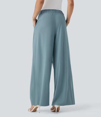 Breezeful™ Mid Rise Weite Beinarbeitshose mit Taschen, schnell trocknend