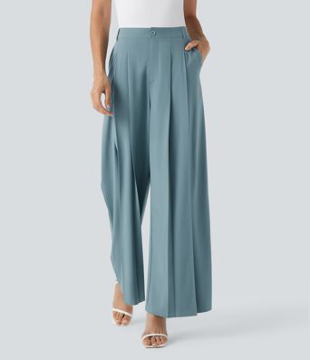 Breezeful™ Mid Rise Weite Beinarbeitshose mit Taschen, schnell trocknend