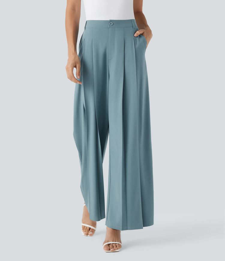 Breezeful™ Mid Rise Weite Beinarbeitshose mit Taschen, schnell trocknend