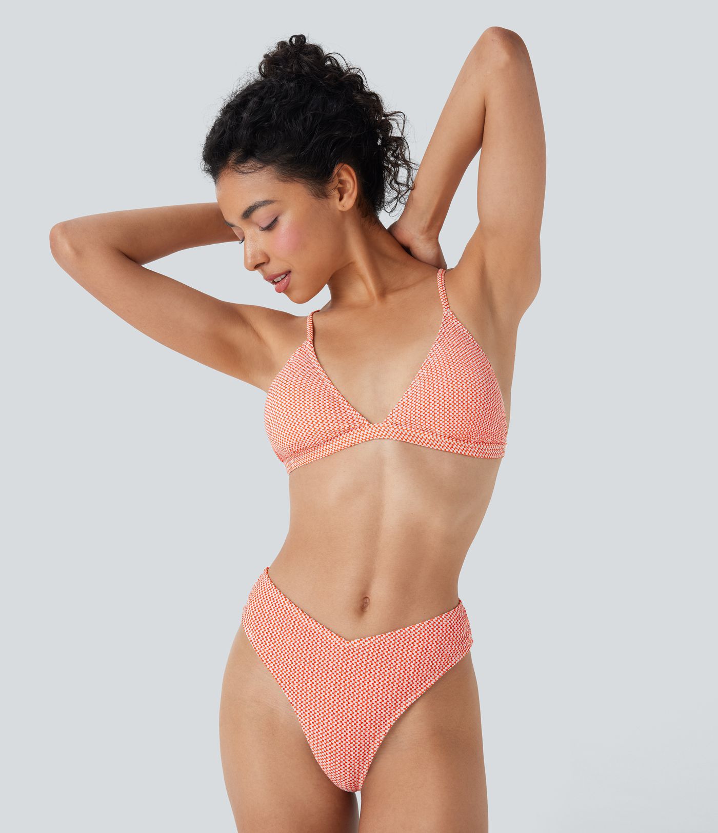 Tie Back Gingham Bikini Top Swimsuit