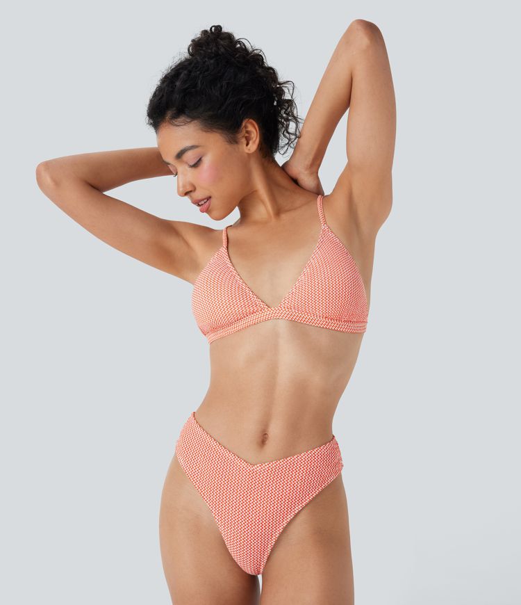 Tie Back Gingham Bikini Top Swimsuit