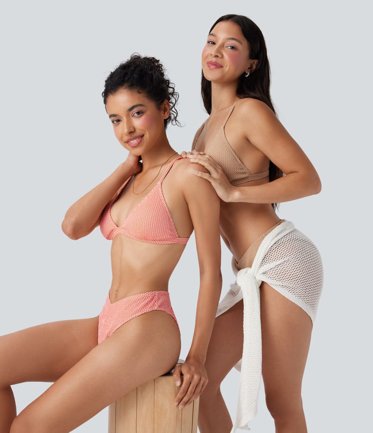 Tie Back Gingham Bikini Top Swimsuit