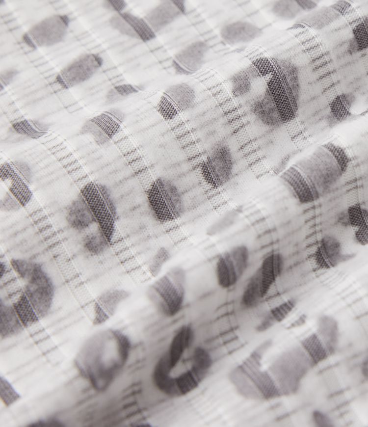 Tie Front Short Sleeve Leopard Print Cropped Lounge Top