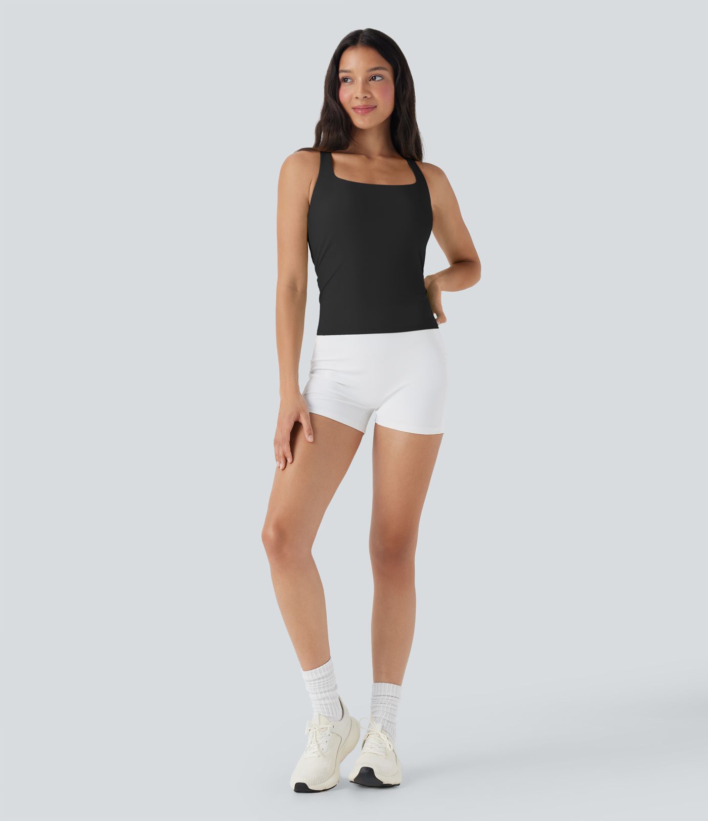 SoftlyZero™ Débardeur de course à col carré aérien et toucher frais - Longueur plus longue - Protection UV UPF50+