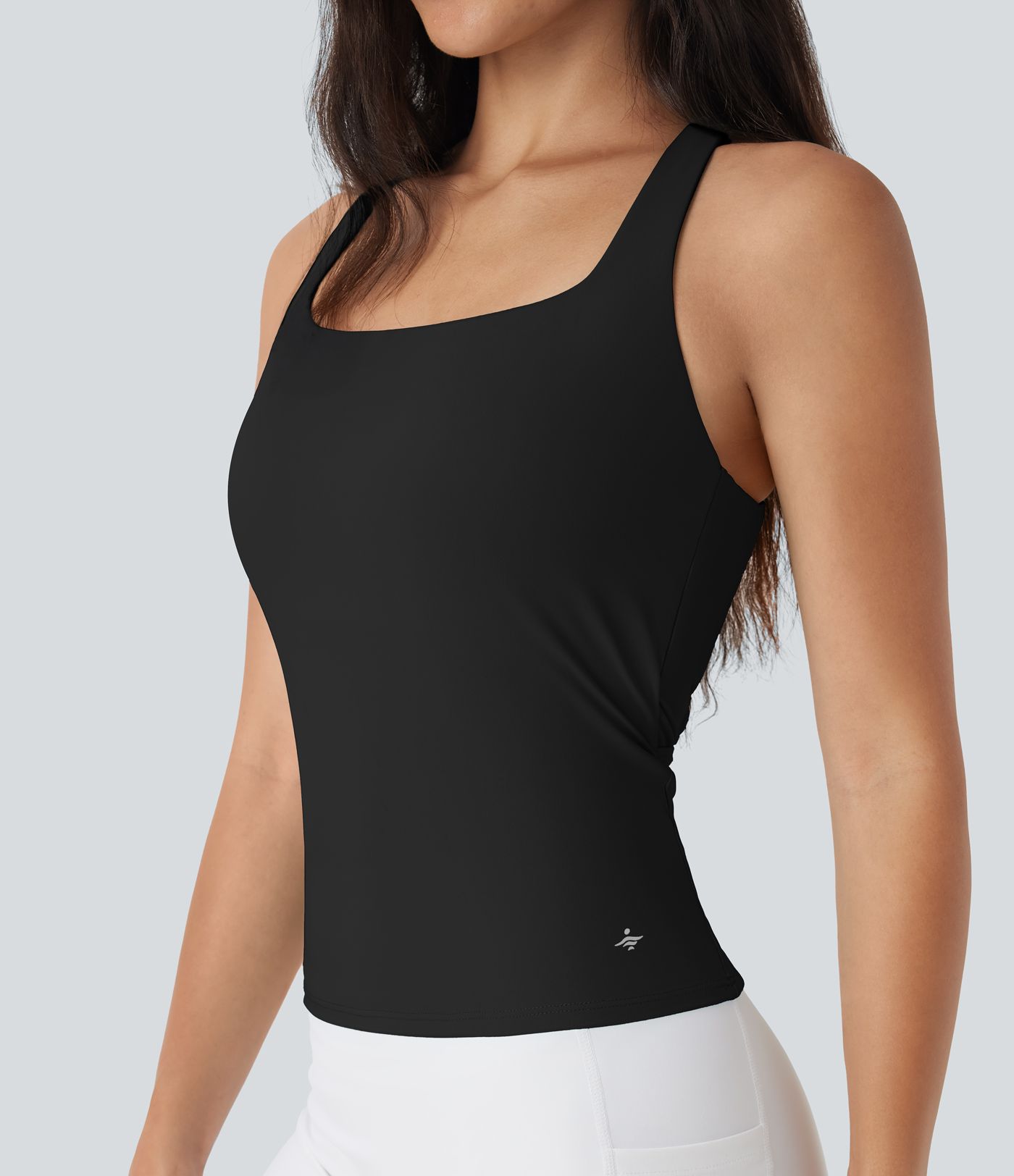 SoftlyZero™ Débardeur de course à col carré aérien et toucher frais - Longueur plus longue - Protection UV UPF50+