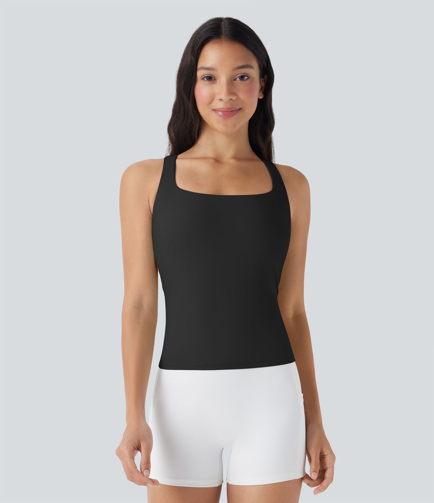 SoftlyZero™ Débardeur de course à col carré aérien et toucher frais - Longueur plus longue - Protection UV UPF50+