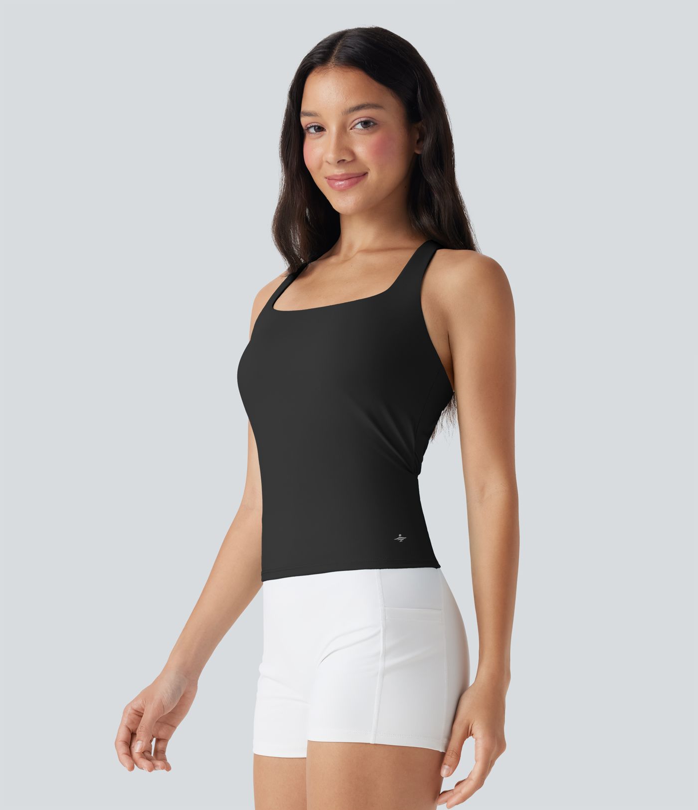 SoftlyZero™ Débardeur de course à col carré aérien et toucher frais - Longueur plus longue - Protection UV UPF50+