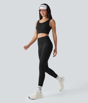 Light Support OneForm Seamless Flow U Back Ribbed Hem Yoga Sports Bra A-D Cups