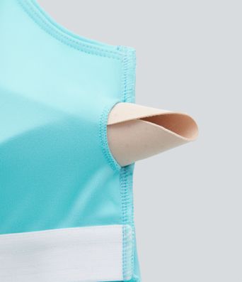 SoftlyZero™ Airy Square Neck Cropped Cool Touch Running Tank Top-Longer Length-UPF50+