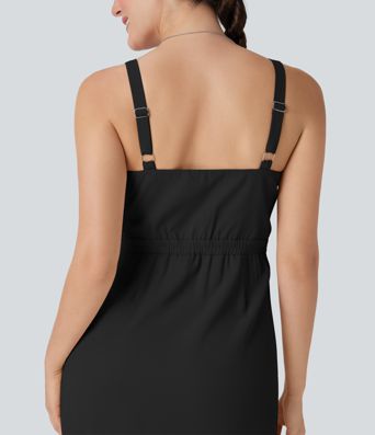 Robe mini décontractée dos nu à boutons