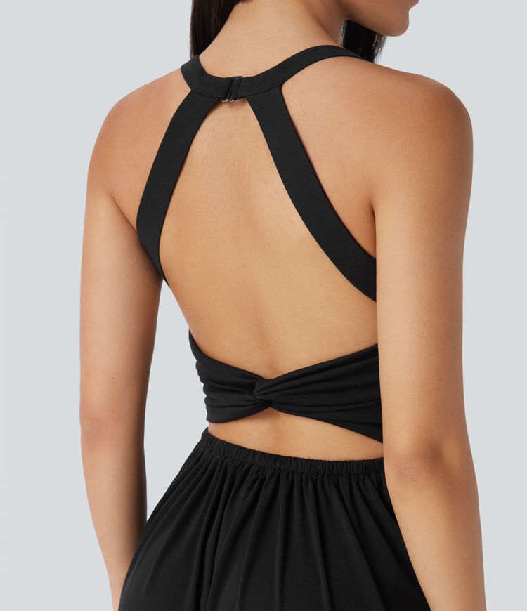 Built-in Bra Harem Casual Jumpsuit with Pockets-Easy Peezy Edition