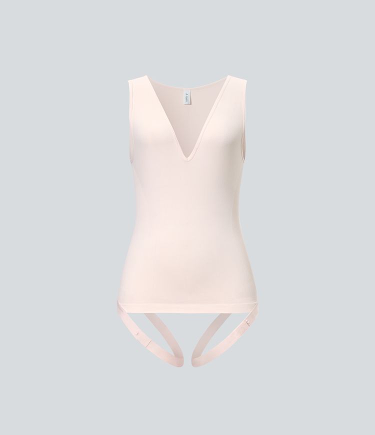 Varratmentes V-nyakú ujjatlan alakformáló body - Könnyű Kiadás