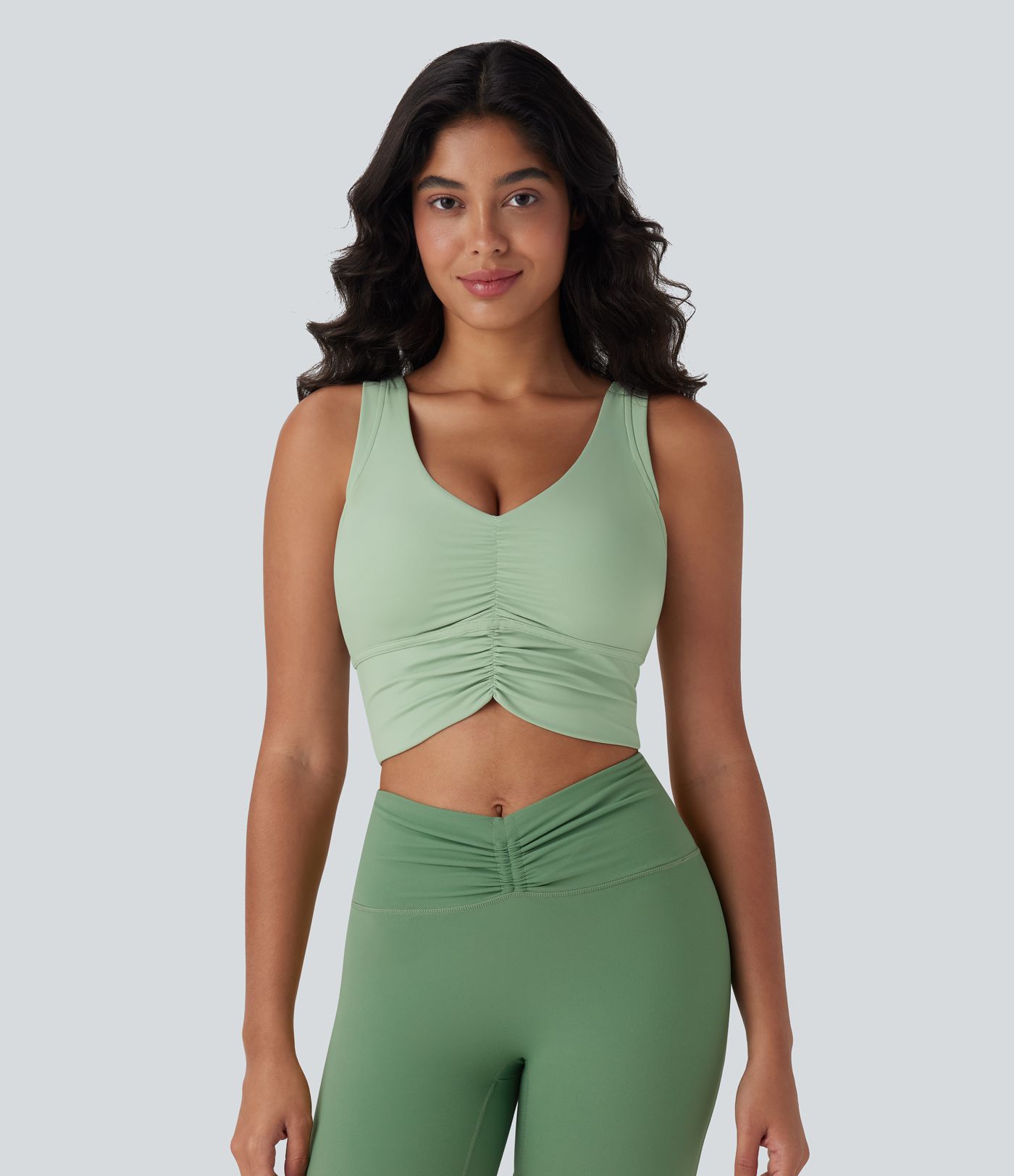 SoftlyZero™ Airy Cut Out Ruched Cool Touch Yoga Tank Top