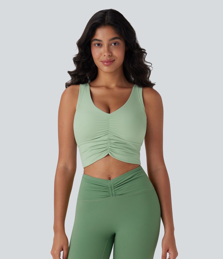 SoftlyZero™ Airy Cut Out Ruched Cool Touch Yoga Tank Top