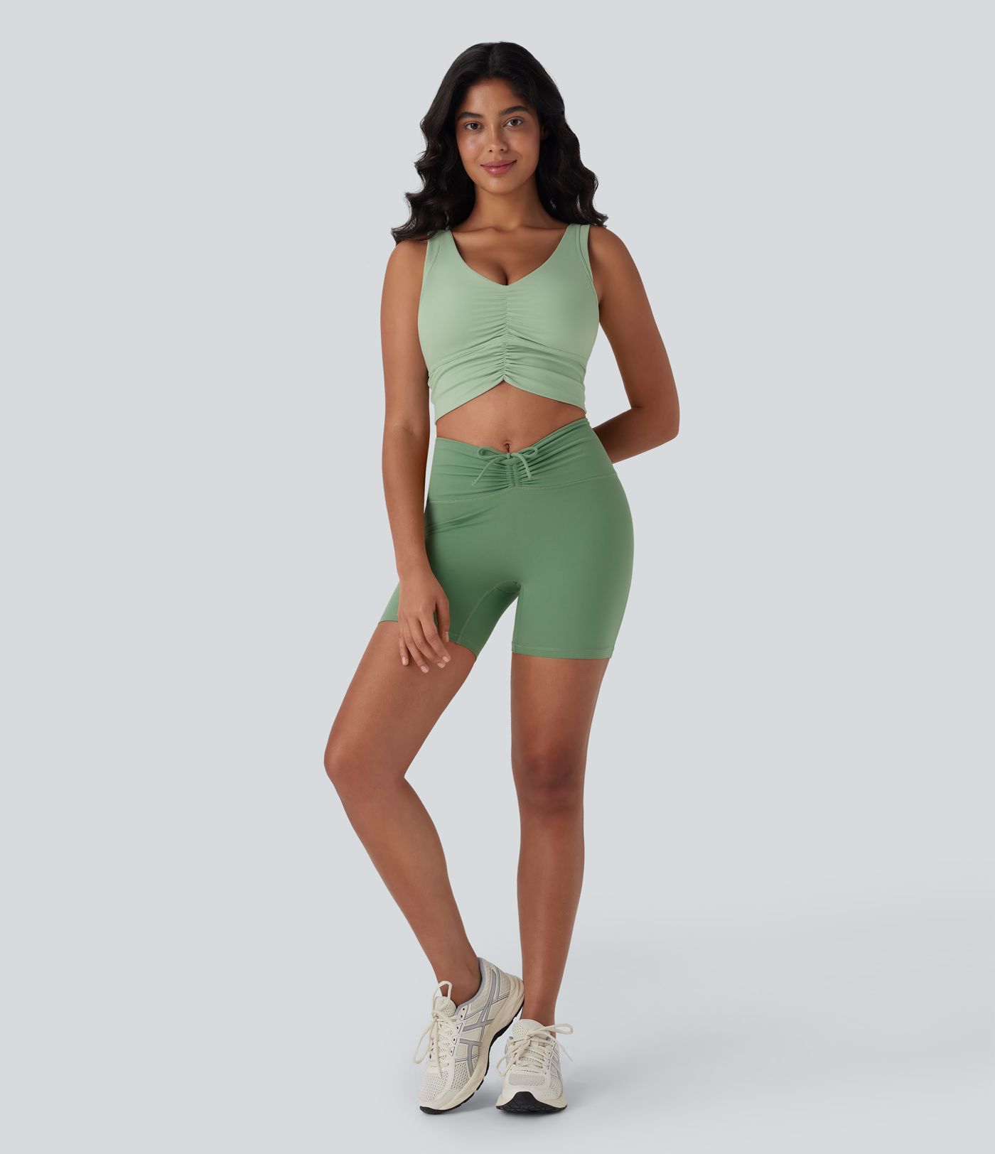 SoftlyZero™ Airy Cut Out Ruched Cool Touch Yoga Tank Top