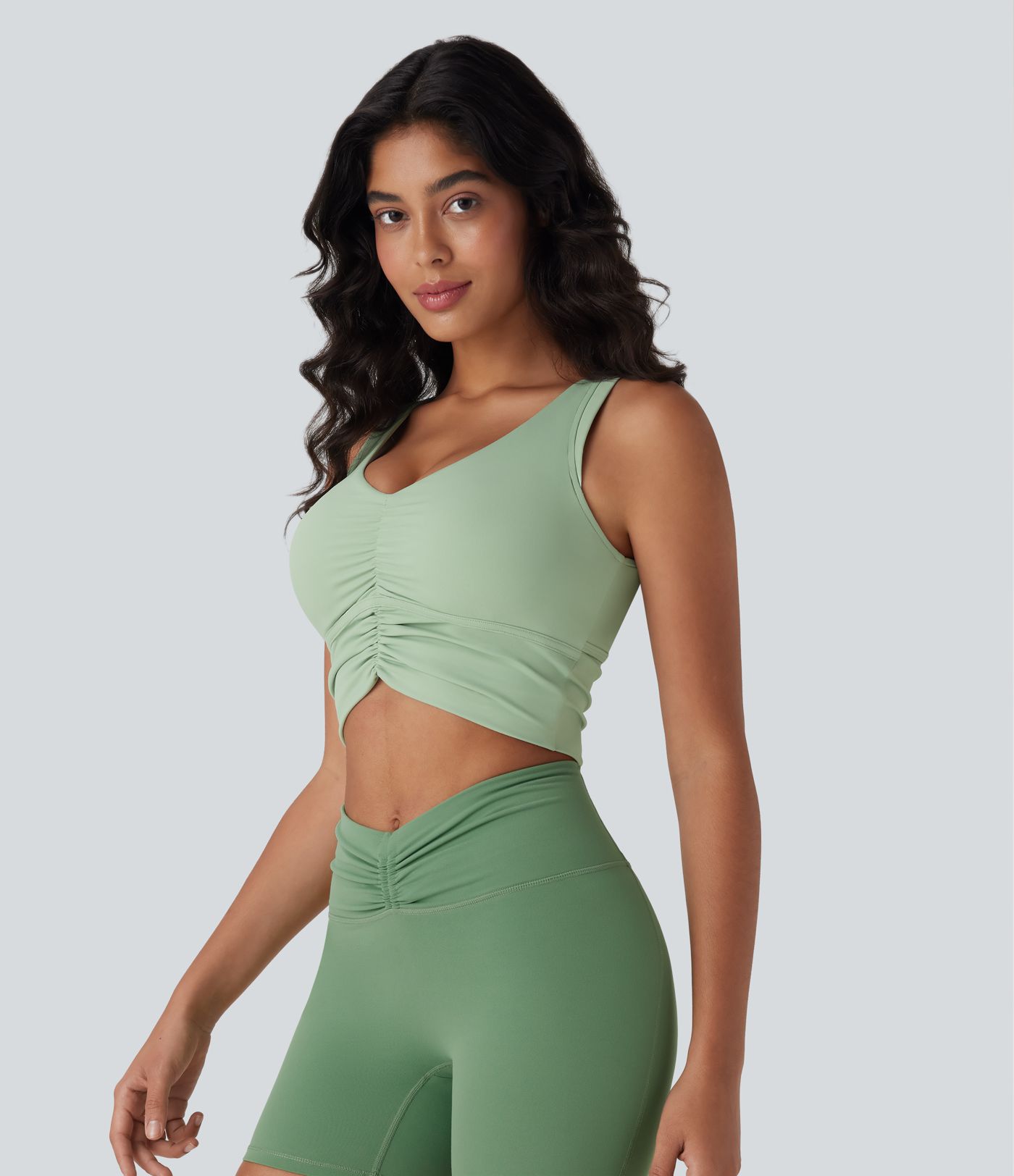 SoftlyZero™ Airy Cut Out Ruched Cool Touch Yoga Tank Top