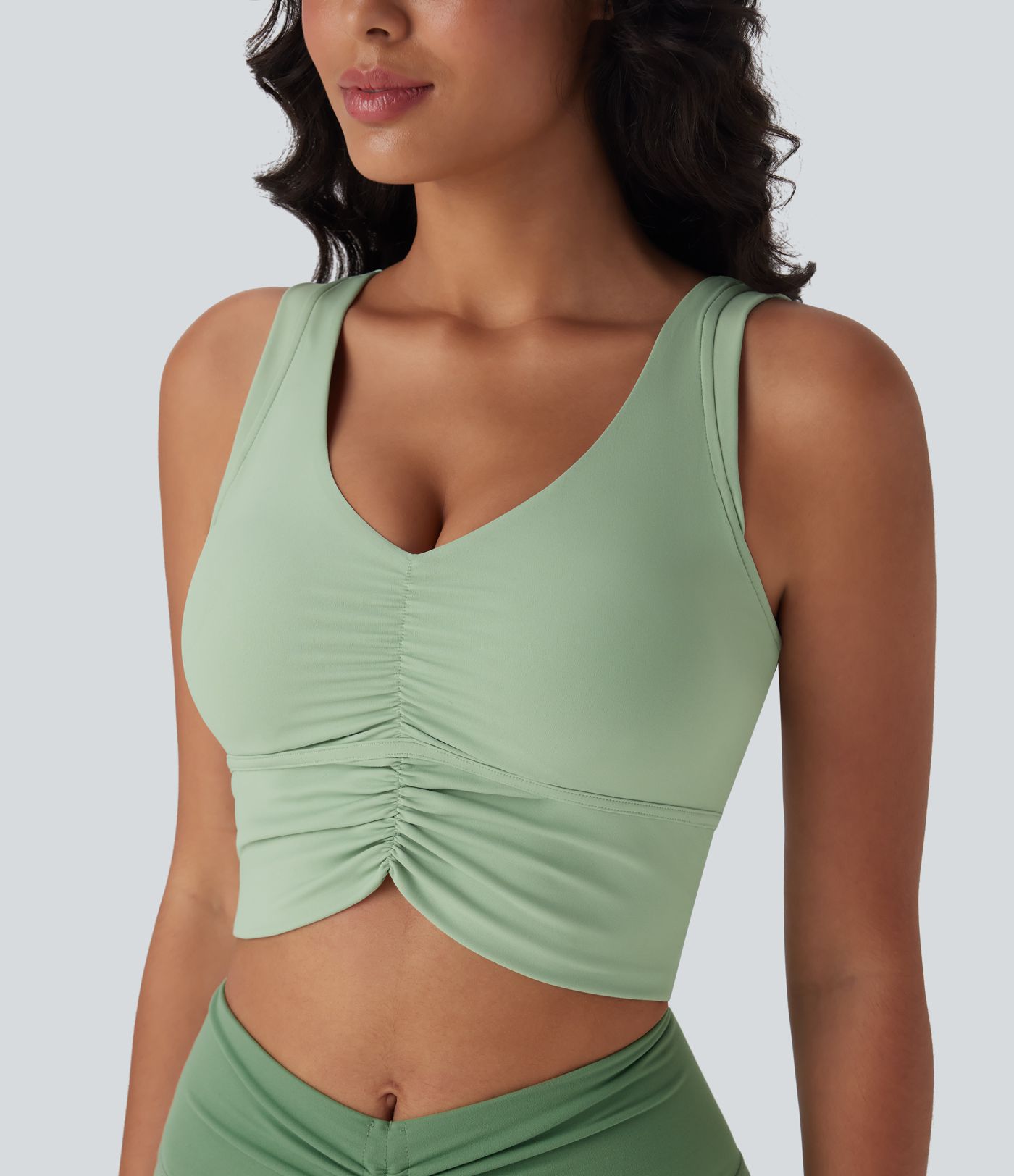 SoftlyZero™ Airy Cut Out Ruched Cool Touch Yoga Tank Top