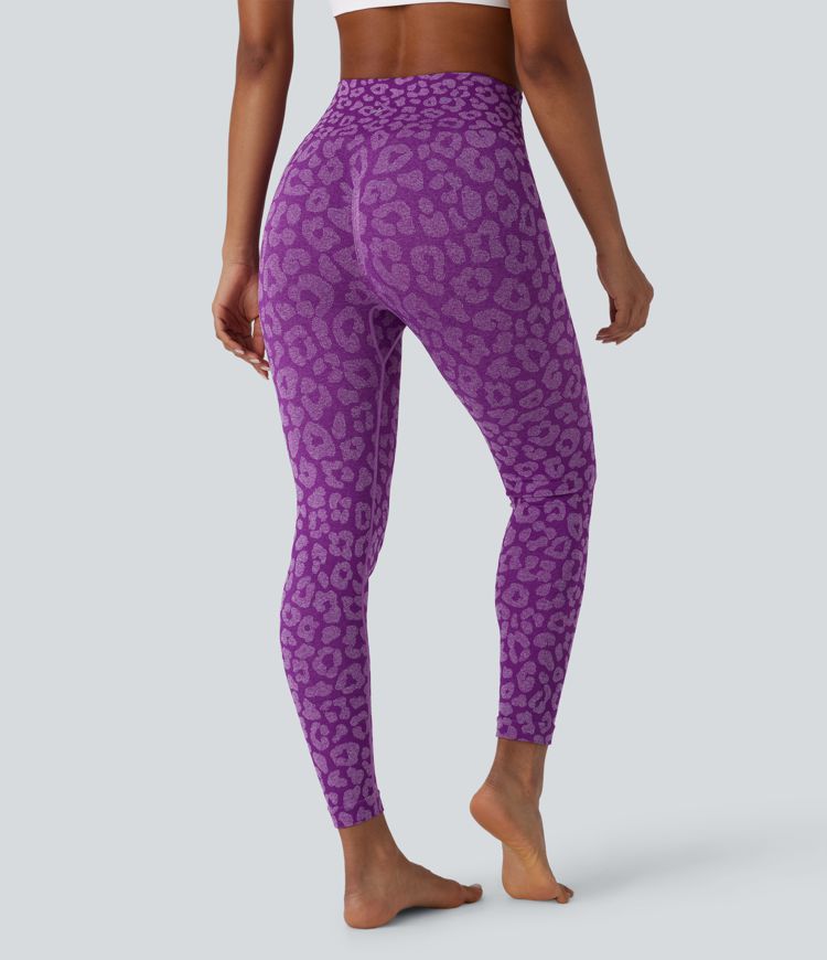 Seamless Flow High Waisted Leopard 7/8 Yoga Leggings