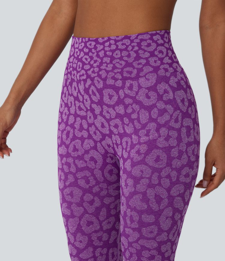 Seamless Flow High Waisted Leopard 7/8 Yoga Leggings