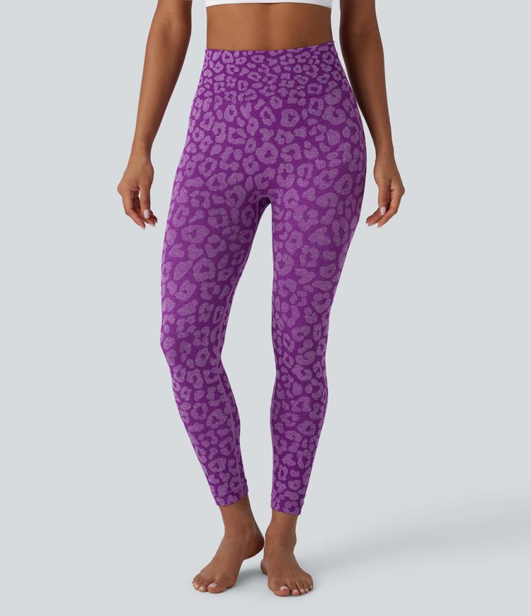 Seamless Flow High Waisted Leopard 7/8 Yoga Leggings