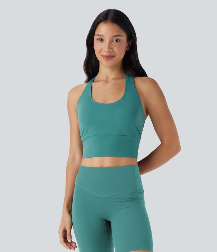 Crisscross Backless Cropped Yoga Sports Top