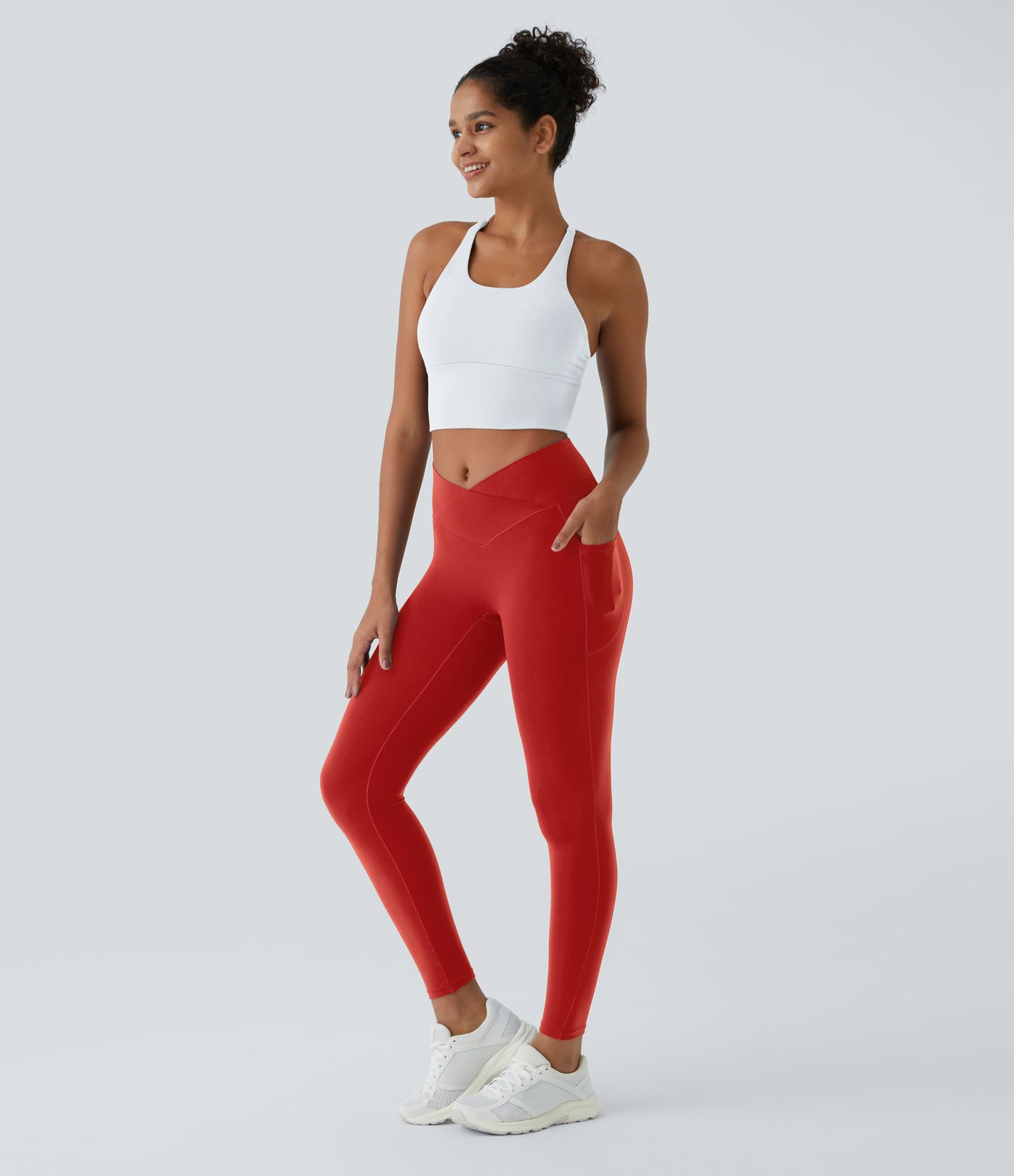 SoftlyZero™ Crossover Pocket Plain Leggings-UPF50+