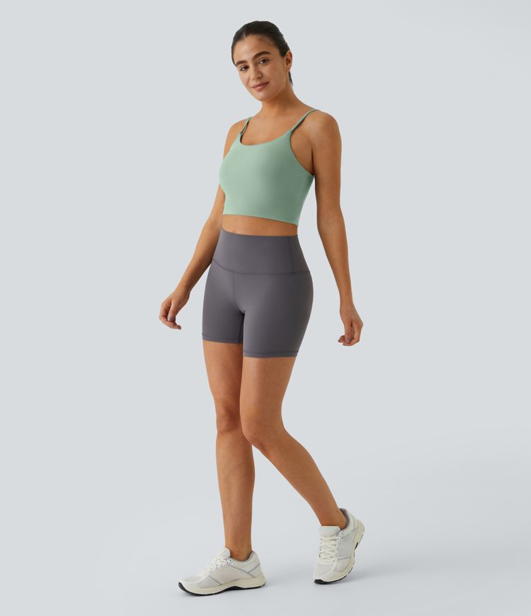 Basic Padded Workout Cropped Women Crop Tank Top A-C Cups