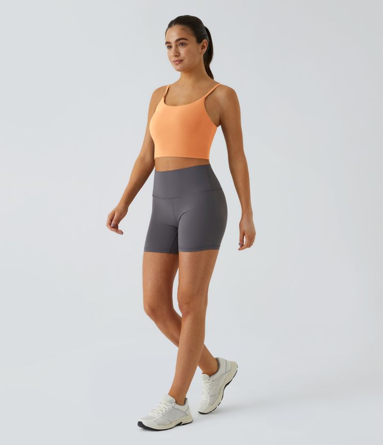 Basic Padded Workout Cropped Low Support Tank Top A-C Cups