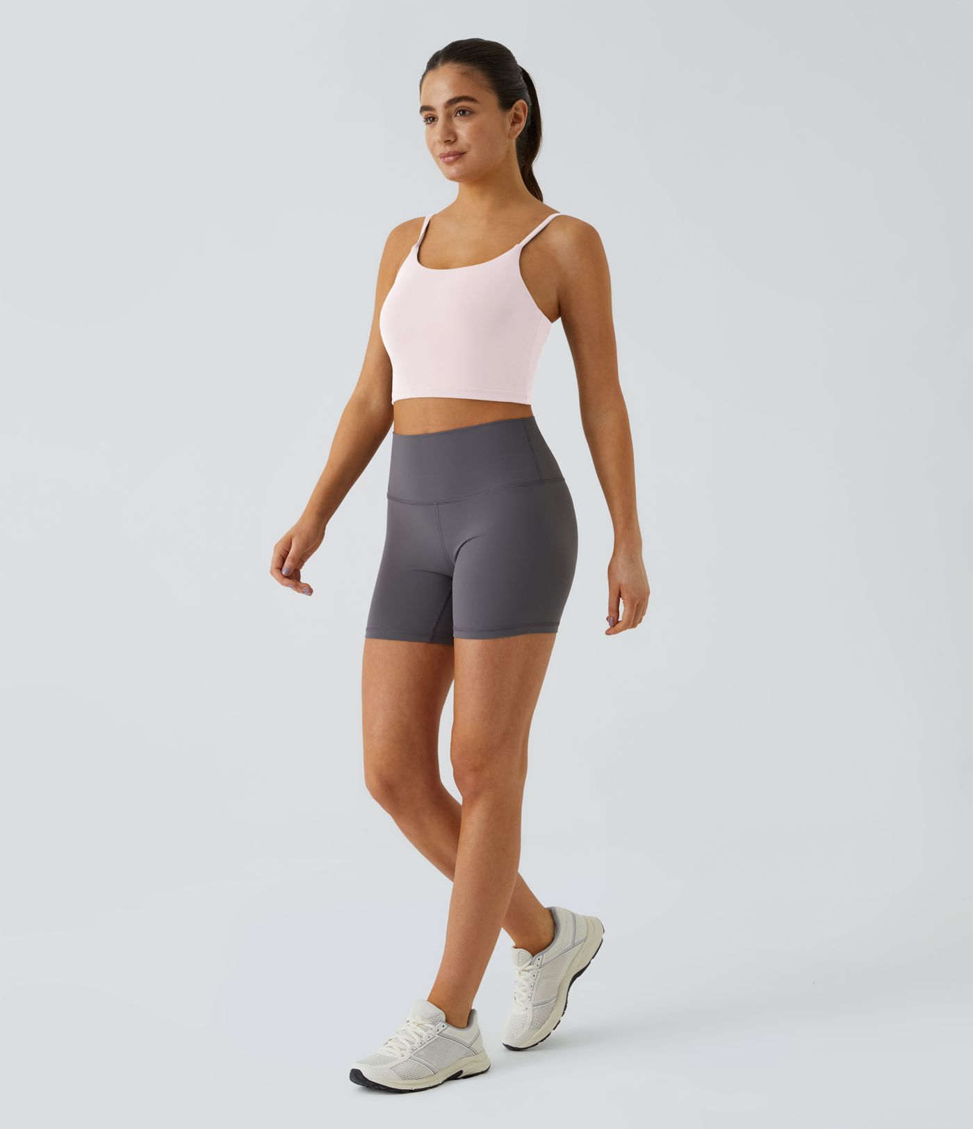 Basic Padded Workout Cropped Low Support Tank Top A-C Cups