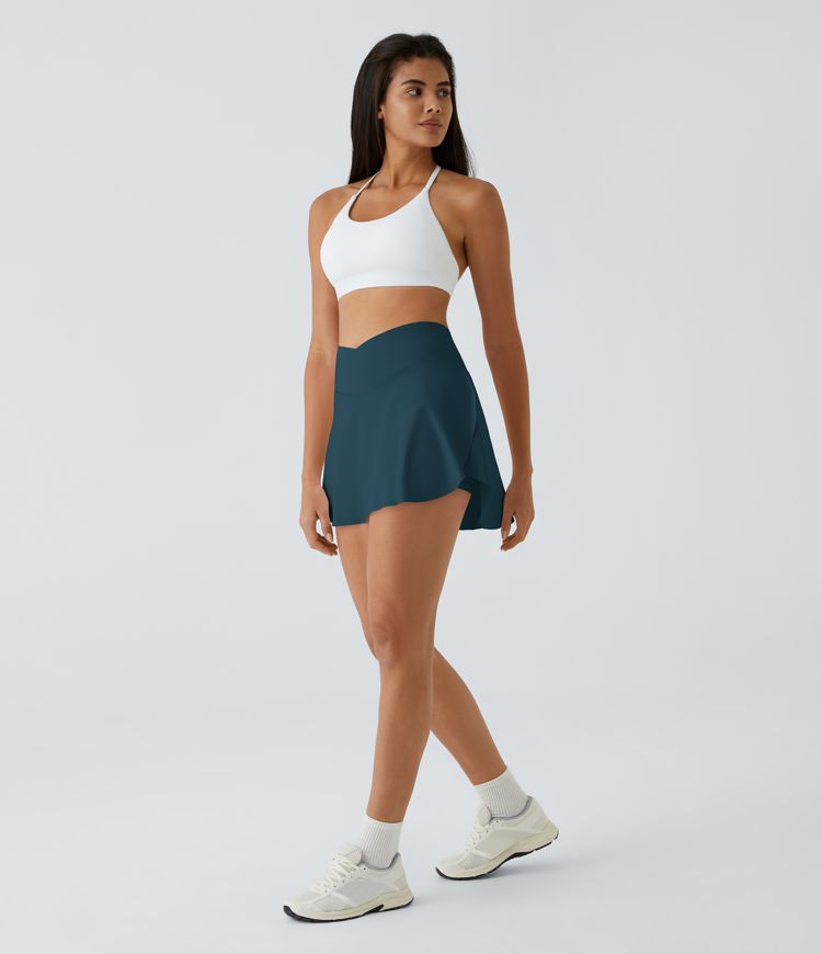 SoftlyZero™ Airy Crossover Pocket 2-in-1 Cool Touch Tennis Skirt-Lucid-Longer Length-UPF50+