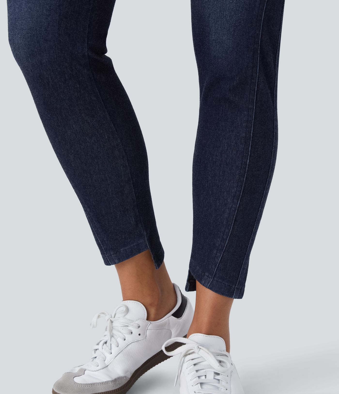 Halara Flex™ Skinny-Jeans aus elastischem Denim im 5-Pocket-Style mit mittelhohem Bund und Knöpfe-Reißverschluss