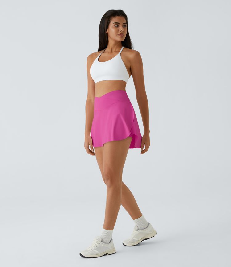 SoftlyZero™ Airy Crossover Pocket 2-in-1 Cool Touch Tennis Skirt-Lucid-Longer Length-UPF50+
