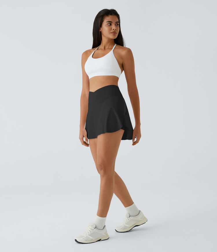 SoftlyZero™ Airy Crossover Pocket 2-in-1 Cool Touch Tennis Skirt-Lucid-Longer Length-UPF50+