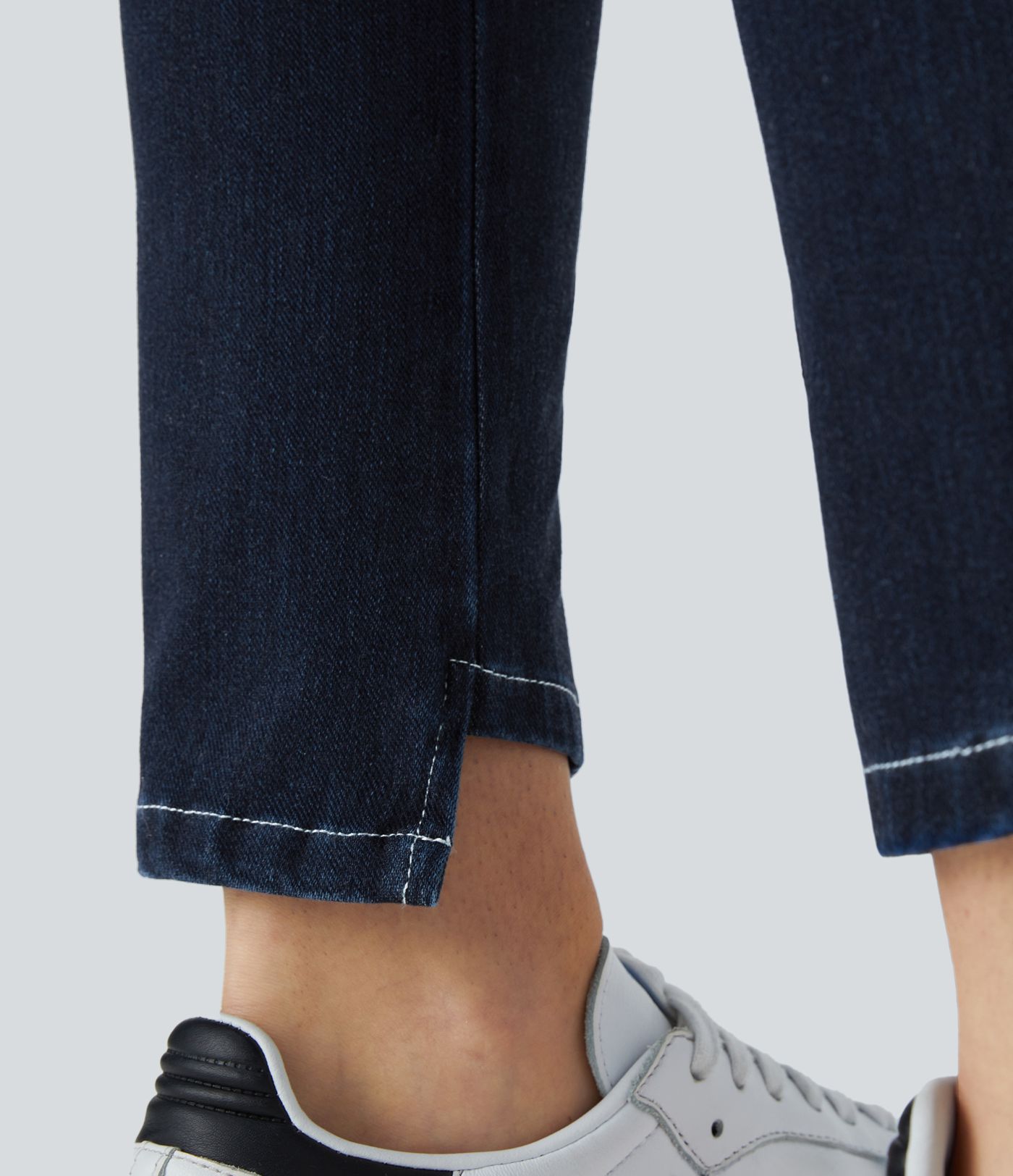 Halara Flex™ Mid Low Rise Button Zip Multiple Pockets Stretch Knit Casual Skinny Jeans