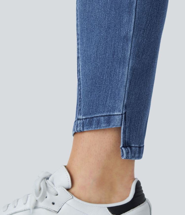 Halara Flex™ Mid Low Rise Zipper Pockets Casual Skinny Jeans