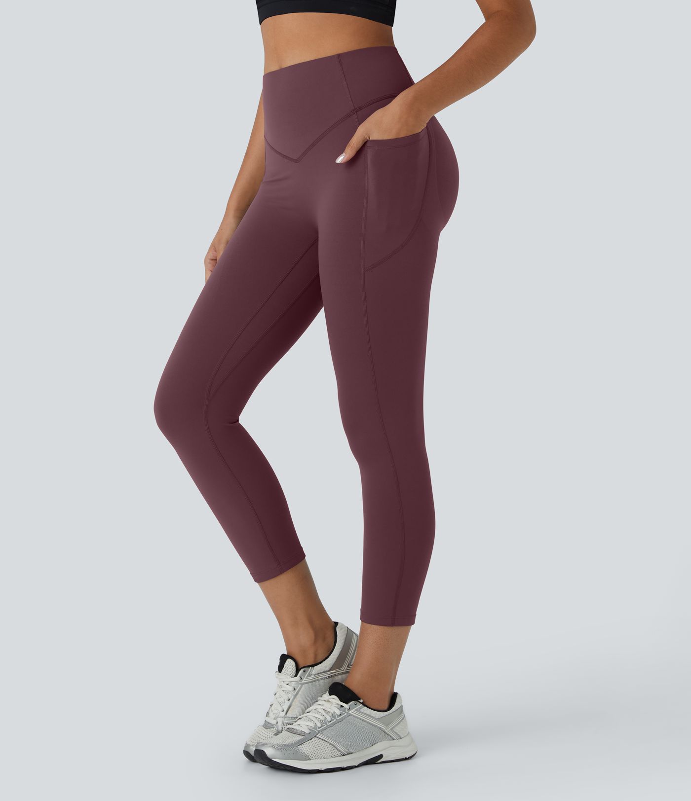 Halara UltraSculpt™ SoCinched Leggings Capri de Entrenamiento con Control de Abdomen, Levantamiento de Glúteos, Bolsillo Moldeador y Cintura Alta
