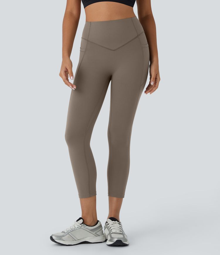 SoCinched High Waisted Butt Lifting Tummy Control Side Pocket Shaping Capri Training UltraSculpt Leggings