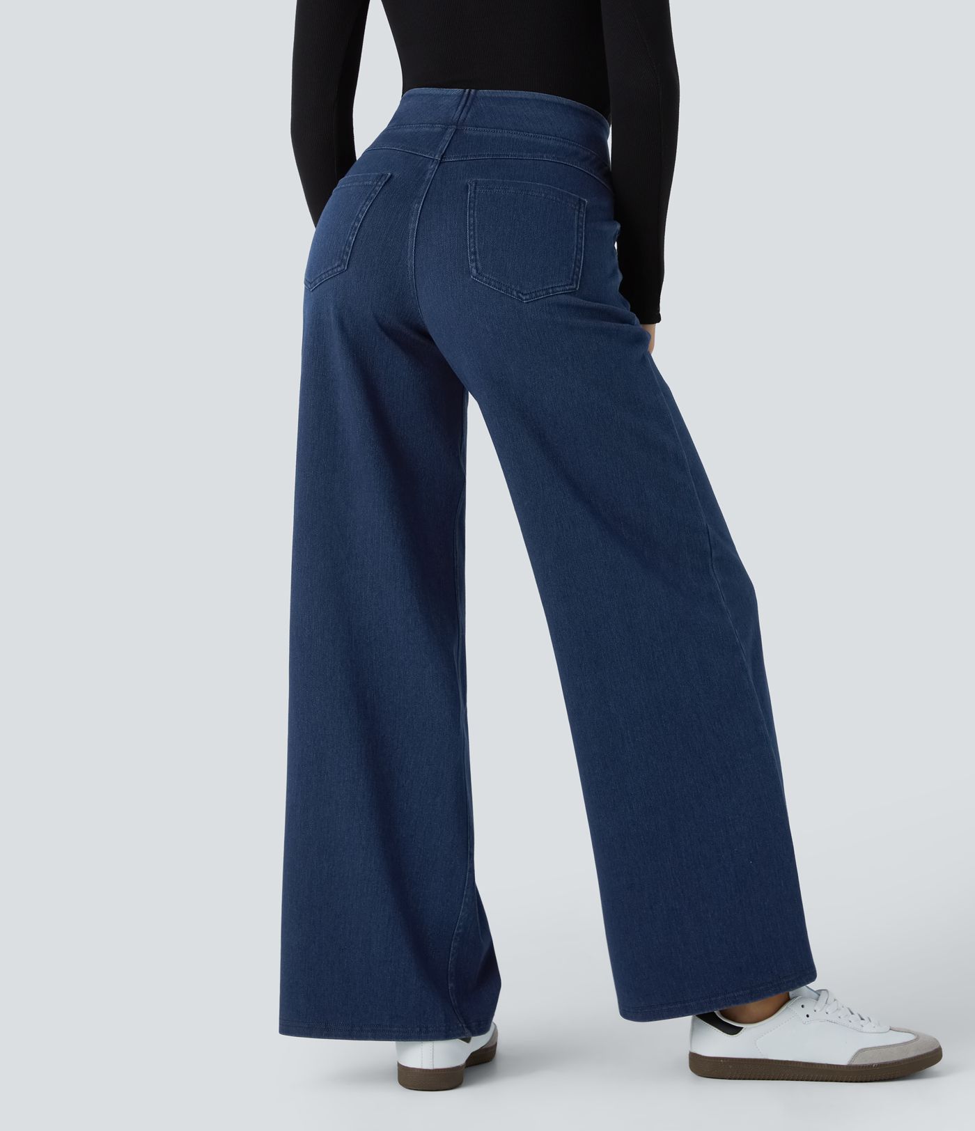 Halara Flex™ High Waisted Pockets Wide Leg Loose Work Jeans