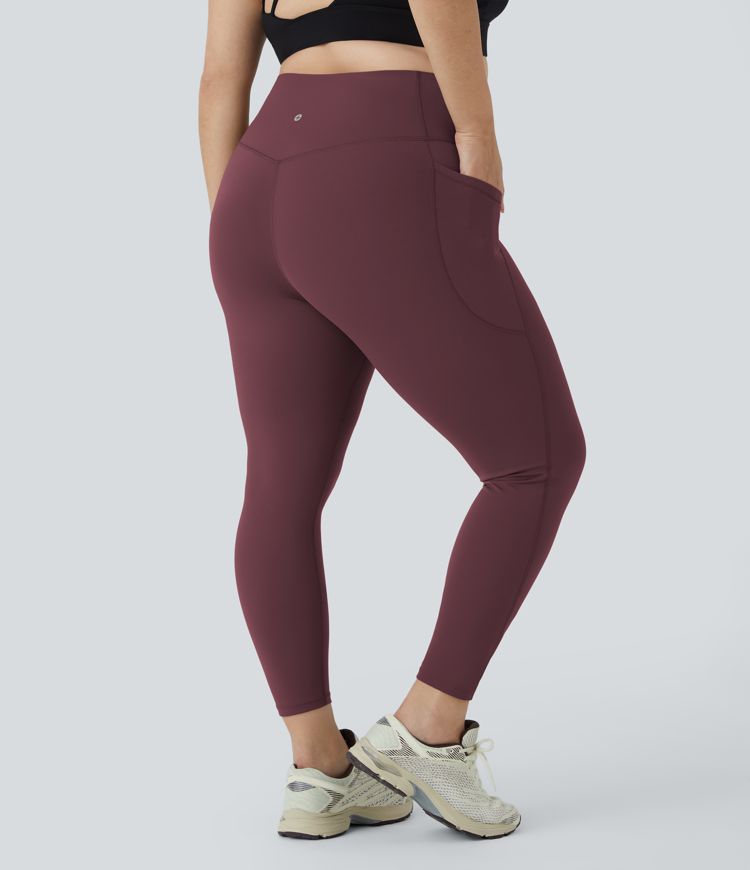 SoCinched High Waisted Tummy Control Side Pocket Shaping Training Plus Size Leggings