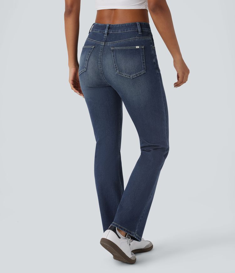 Halara Flex™ High Waisted Pockets Washed Casual Bootcut Jeans