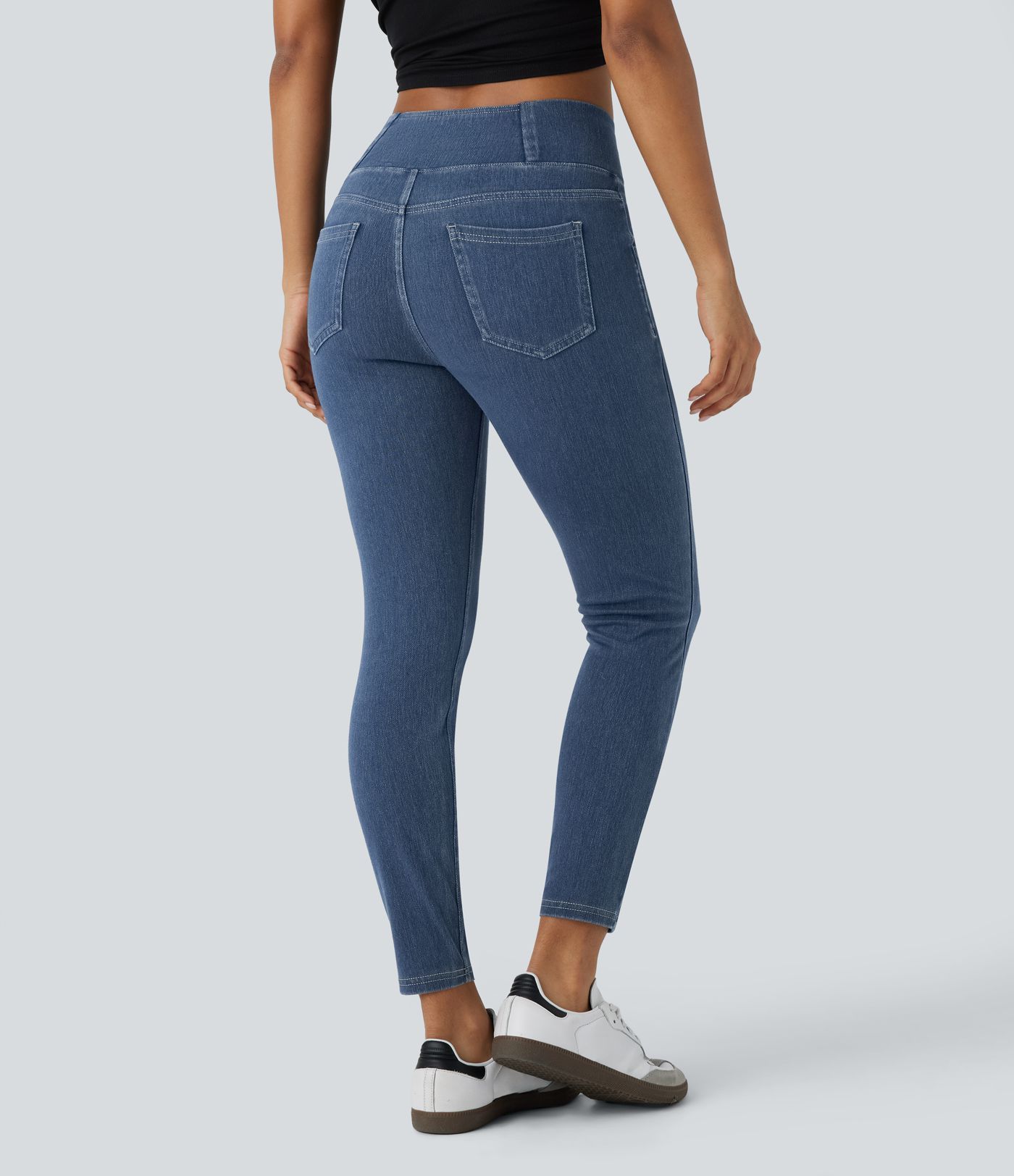 Halara Flex™ High Waisted Crossover Pockets Denim Work Leggings