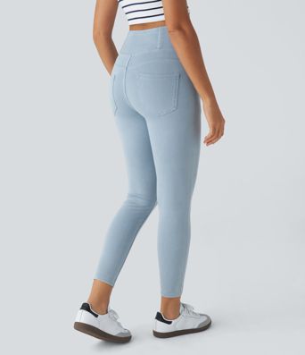 Halara Flex™ High Waisted Crossover Pockets Denim Work Leggings