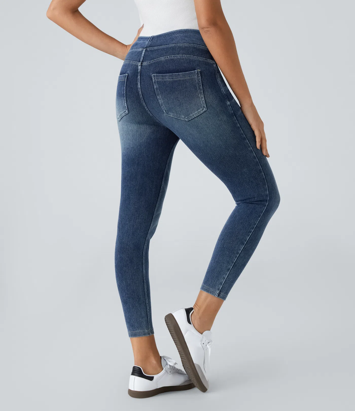 HalaraMagic™ High Waisted Back Pocket Stretchy Knit Denim Casual Leggings
