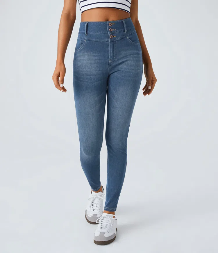 Halara Flex™ High Waisted Zipper Pockets Casual Skinny Jeans