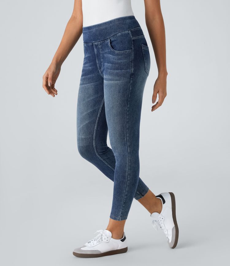 Leggings Halara Flex™ Denim mezclilla elástico bolsillo trasero tiro alto