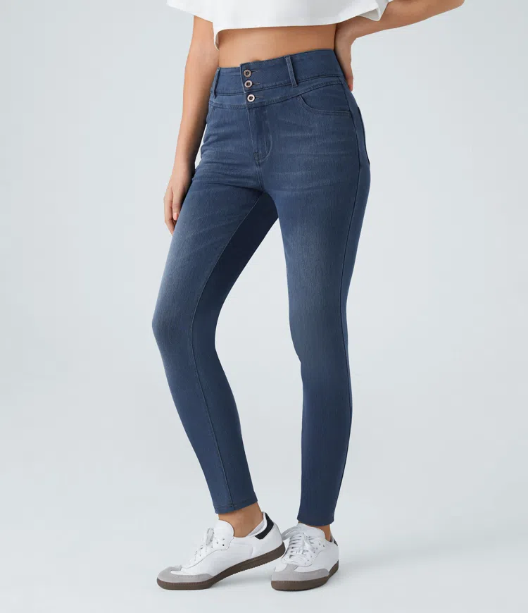 Halara Flex™ High Waisted Zipper Pockets Casual Skinny Jeans