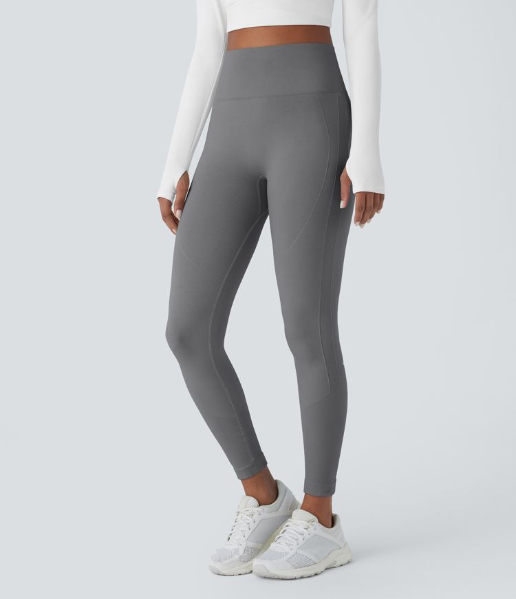 Leggings yoga tiro alto control abdomen realce glúteo sin costura