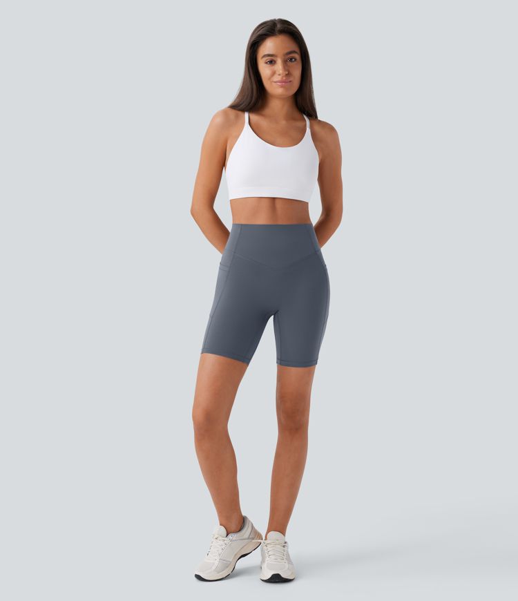 Halara UltraSculpt™ High Waisted Scrunch Butt Lifting Tummy Control Side Pocket Shaping Workout Biker Shorts 7''