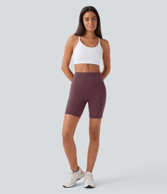 Halara UltraSculpt™ - Formende Workout-Shorts mit hohem Bund, Seitentaschen, Booty-Scrunch und Seitentaschen - Po-Lifting, 17,8 cm