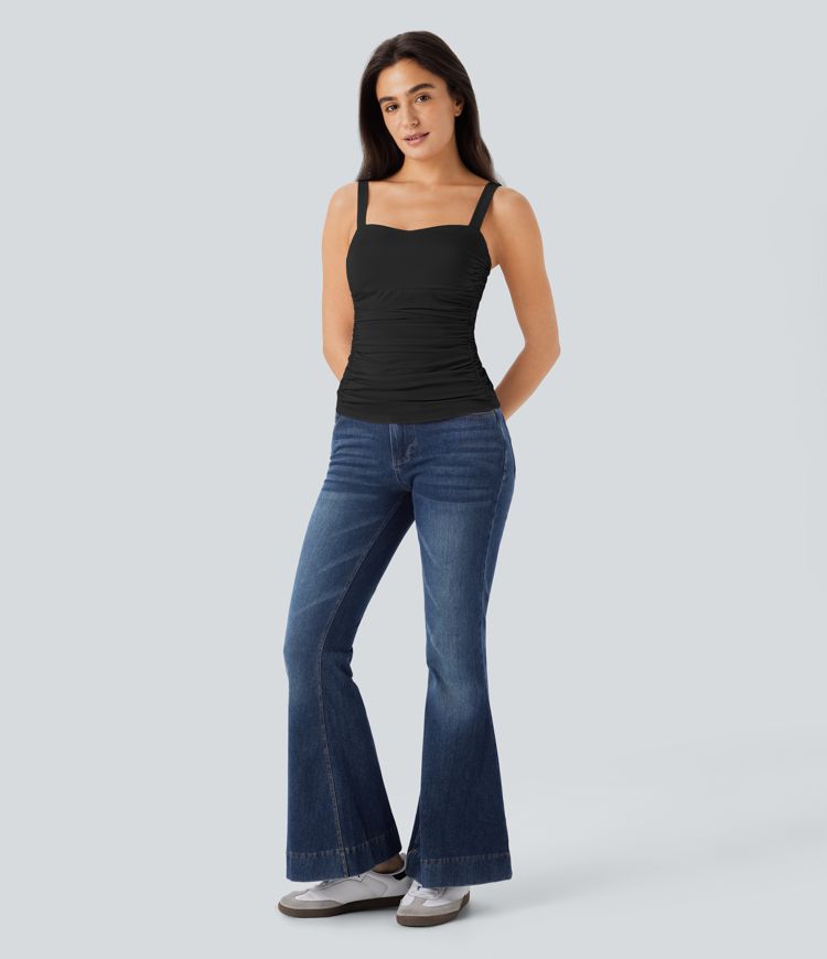 Débardeur décontracté froncé dos nu